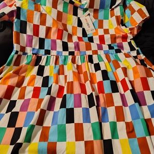 Target Multicolor Checkered Midi Dress